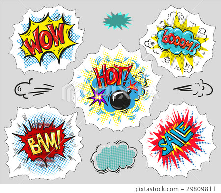 Collection of Comic Text, Pop Art style. vector Collection of Comic Text, Pop Art style. vector 29809811