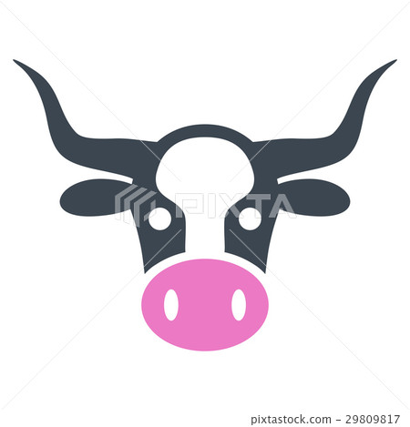 Cow Head Flat Icon - Stock Illustration [29809817] - PIXTA