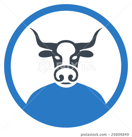 Cow Rounded Portrait Flat Icon - Stock Illustration [29809849] - PIXTA