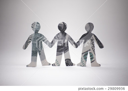 people origami banknotes 29809936