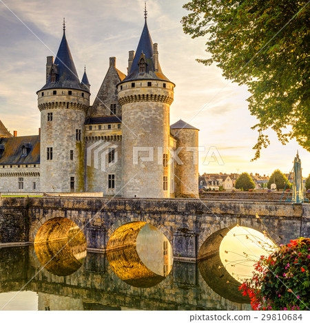 The chateau of Sully-sur-Loire at suset, France 29810684