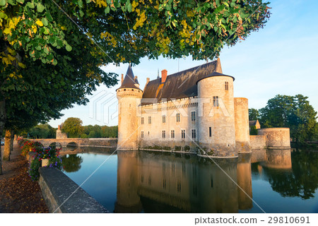 The chateau of Sully-sur-Loire at sunset, France The chateau of Sully-sur-Loire at sunset, France 29810691