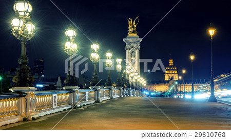 Alexandre III bridge at night in Paris Alexandre III bridge at night in Paris 29810768