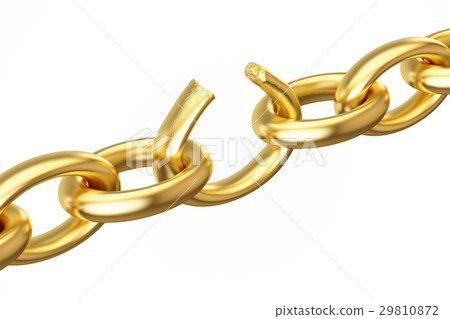 breaking golden chain, 3D rendering 29810872