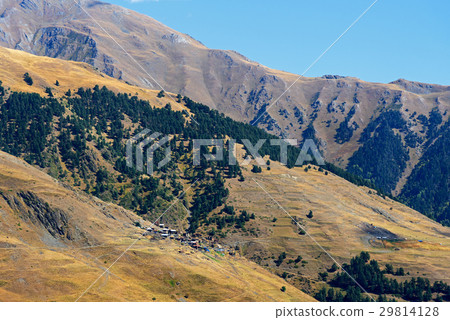 View of village on Mountains Tusheti . Georgia 29814128