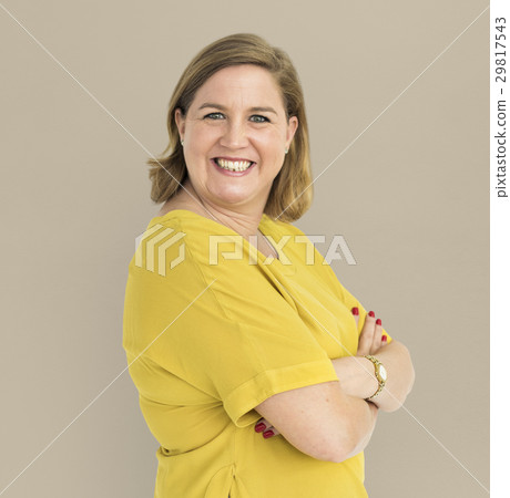 Woman Cheerful Studio Portrait Concept Woman Cheerful Studio Portrait Concept 29817543