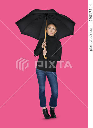 Woman Curious Awareness Umbrella Portrait Concept 29817544