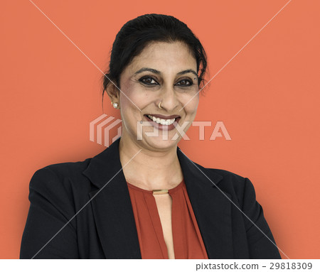 Woman Cheerful Studio Portrait Concept Woman Cheerful Studio Portrait Concept 29818309