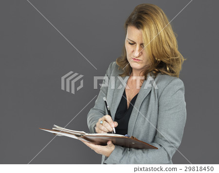 Caucasian Business Woman Notebook Caucasian Business Woman Notebook 29818450