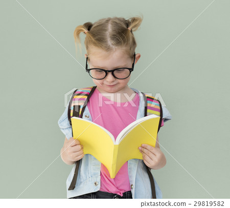 Little Girl Reading Textbook Education Knowledge Little Girl Reading Textbook Education Knowledge 29819582