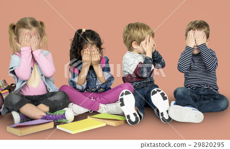 Little Children Peek-A-Boo Covering Face 29820295