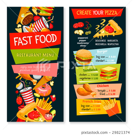 Fast food vector restaurant template menu - Stock Illustration ...