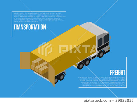 Transportation freight concept with cargo car Transportation freight concept with cargo car 29822835