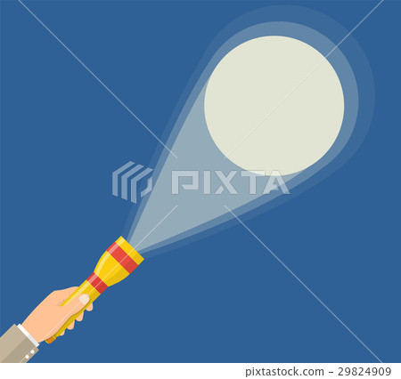 Hand holding flashlight. 29824909