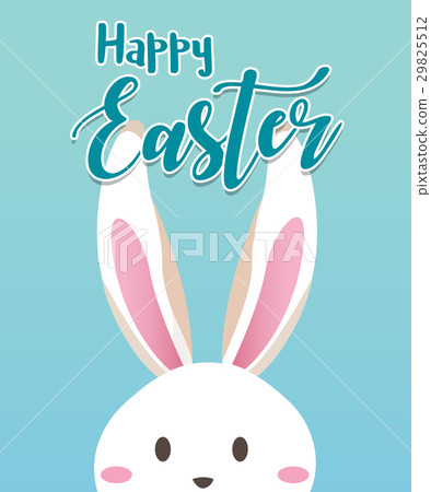 Happy easter day with white Easter rabbit. 29825512
