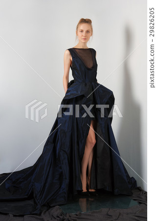 fashion woman in fluttering pink dress. fashion woman in fluttering pink dress. 29826205