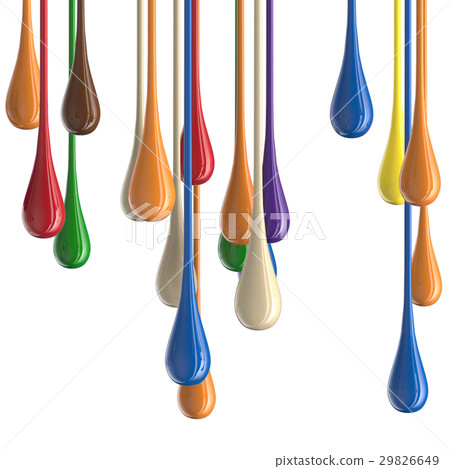 3D multicolor colorful glossy paint drop blobs 3D multicolor colorful glossy paint drop blobs 29826649