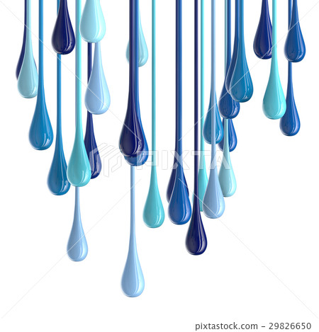 3D blue glossy paint drop blobs 29826650