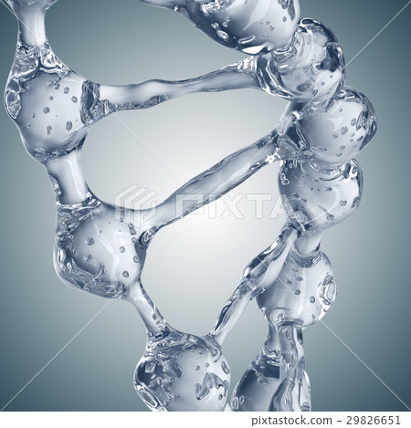 3d illustration of DNA molecule model from water. 3d illustration of DNA molecule model from water. 29826651