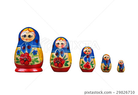 Matrioska dolls on white. Matrioska dolls on white. 29826710