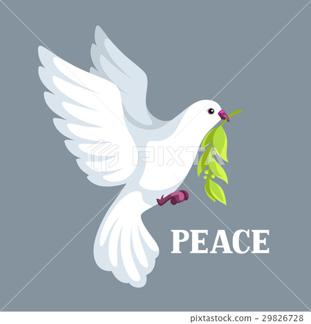 White dove of peace bears olive branch White dove of peace bears olive branch 29826728