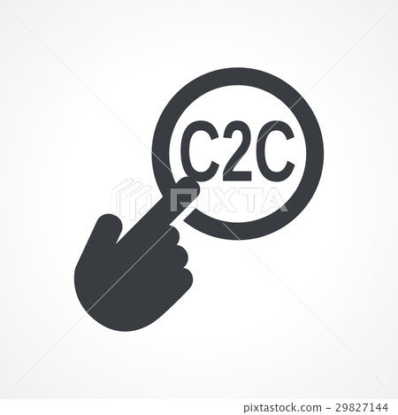 Hand presses the button with text "C2C" 29827144