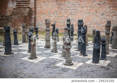 Encient big chess shapes at High old Lubart Castle 29828168
