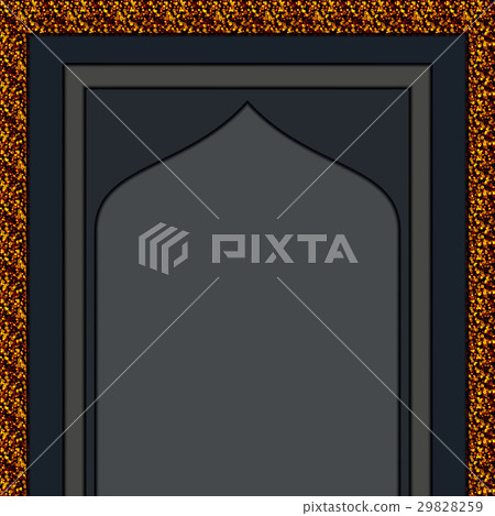 Moslem mosque gold entrance Vector 29828259