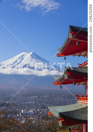 mount fuji from chureito pagoda 29828268