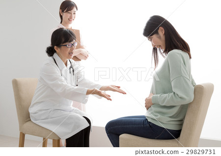 接受懷孕體檢的婦女，高興，醫生，女性醫生，護士 29829731