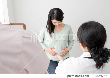 接受懷孕體檢的婦女，高興，醫生，女性醫生，護士 29829733