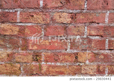 The red brick wall of the abandoned ruins. The red brick wall of the abandoned ruins. 29830441