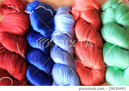 Colorful silk threads for handicraft work. 29830491