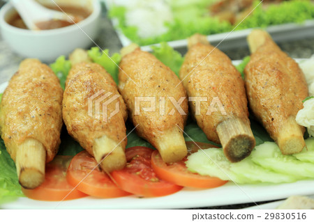 Fried Shrimp with Sugar Cane, Vietnamese food. 29830516