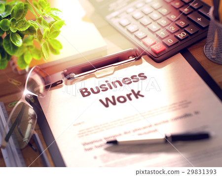 Clipboard with Business Work Concept. 3d. Clipboard with Business Work Concept. 3d. 29831393