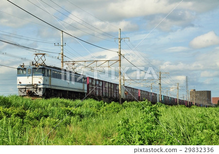 EF65 type towing freight train running on the Musashino line 29832336
