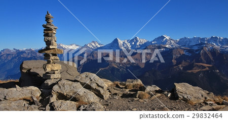 Cairn on top of mount Niesen Cairn on top of mount Niesen 29832464