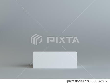 White empty box on gray background 29832807