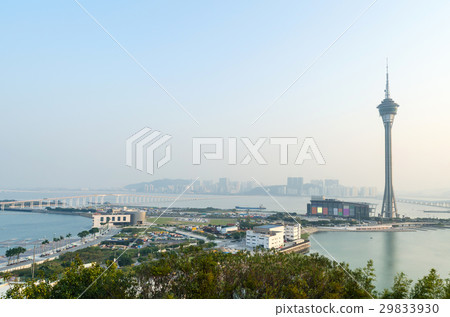 Macau tower and cityscape at macau china Macau tower and cityscape at macau china 29833930