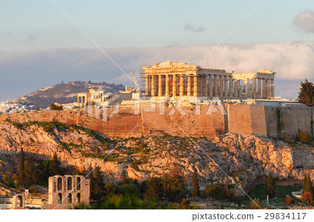 Famous skyline of Athens, Greece 29834117