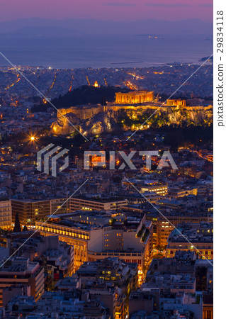 cityscape of Athens at night, Greece cityscape of Athens at night, Greece 29834118