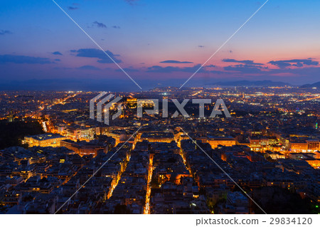 cityscape of Athens at night, Greece 29834120