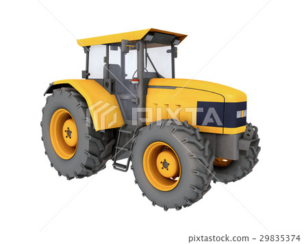 Yellow tractor isolated on white background Yellow tractor isolated on white background 29835374