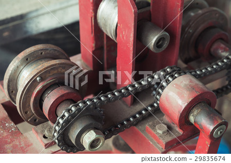 Industrial equipment fragment with chain belt Industrial equipment fragment with chain belt 29835674