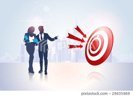 Silhouette Business People Group Target Aim Silhouette Business People Group Target Aim 29835869