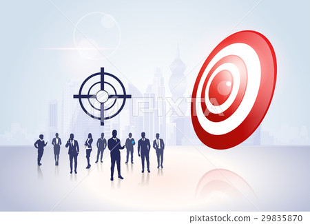Silhouette Business People Group Target Aim Silhouette Business People Group Target Aim 29835870