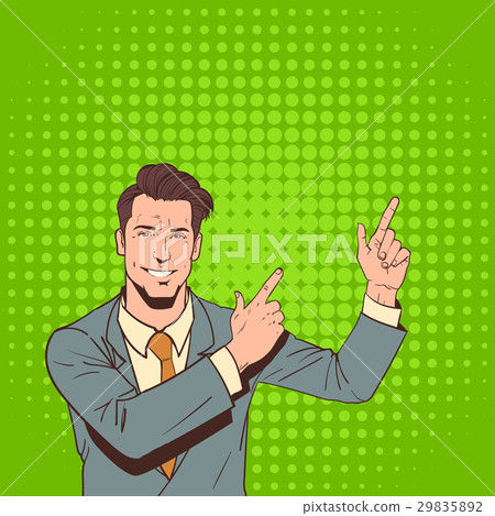 Business Man Point Finger To Copy Space Pop Art 29835892