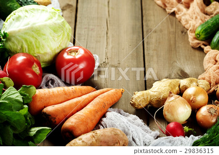 Frame made from fresh vegetables 29836315