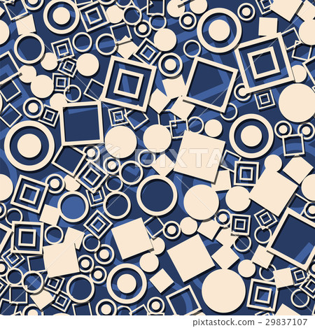 Abstract circles squares seamless pattern - Stock Illustration ...