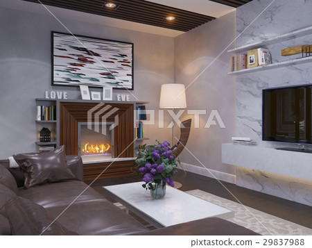 3d render of the interior design living room. 3d render of the interior design living room. 29837988
